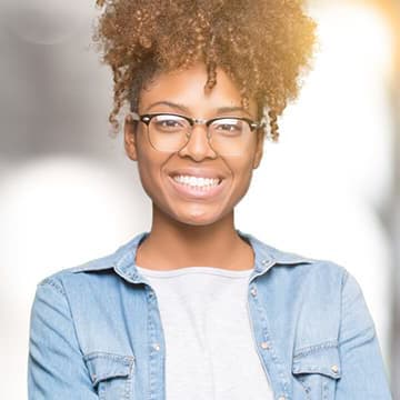 Smiling woman with stylish glasses
